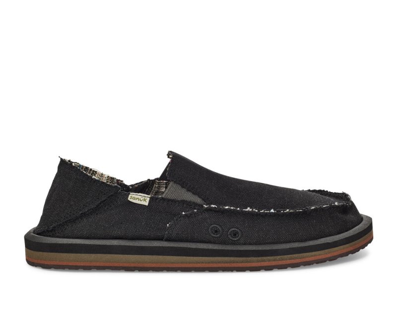 Chaussures Sanuk Vagabond Soft Top Hemp Collapsible Heel Homme - Noir GSWKNM240